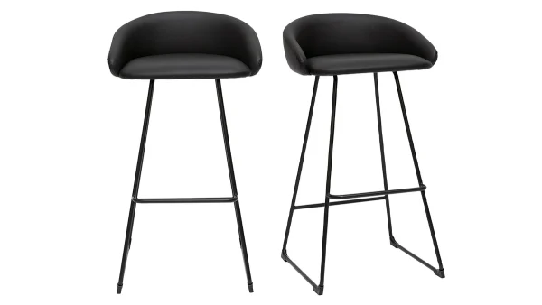 REMISE allant jusqu. Tabourets De Bar Design Noirs H75 Cm (lot De 2) REYNOLD 1