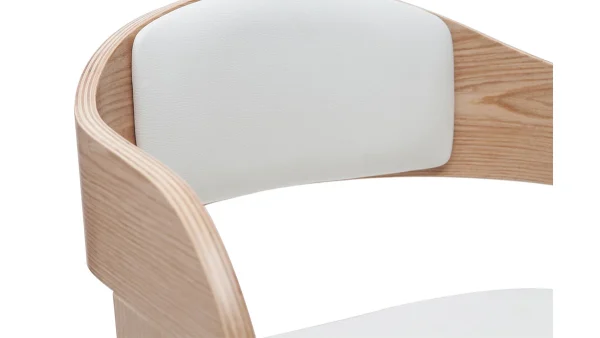 Tabourets De Bar Design Réglables En Polyuréthane Blanc Et Bois Clair (lot De 2) EUSTACHE 7