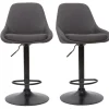 Tabourets De Bar Design Réglables Gris Foncé (lot De 2) HOLO 20