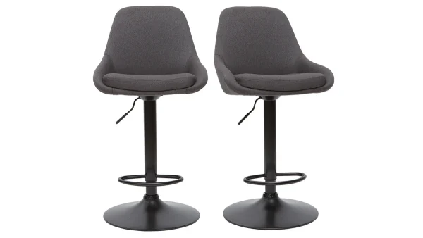 Tabourets De Bar Design Réglables Gris Foncé (lot De 2) HOLO 1