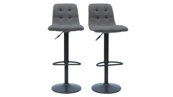Tabourets De Bar Design Réglables Gris (lot De 2) ESCAPE a Prix Discount 1