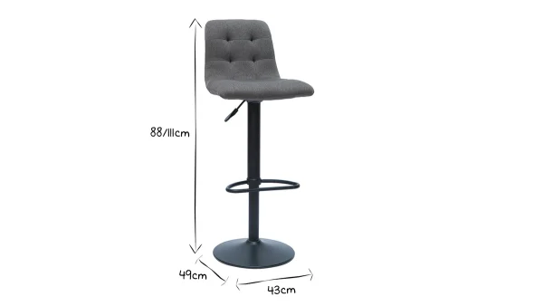 Tabourets De Bar Design Réglables Gris (lot De 2) ESCAPE a Prix Discount 8