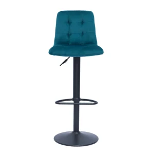 site officiel Tabourets De Bar Design Réglables Velours Gaufré Bleu Pétrole (lot De 2) ESCAPE 12