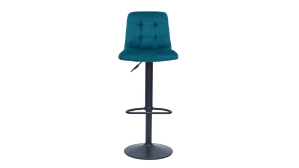 site officiel Tabourets De Bar Design Réglables Velours Gaufré Bleu Pétrole (lot De 2) ESCAPE 3