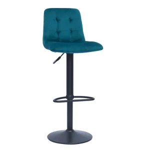 site officiel Tabourets De Bar Design Réglables Velours Gaufré Bleu Pétrole (lot De 2) ESCAPE 14
