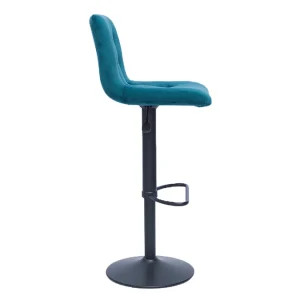 site officiel Tabourets De Bar Design Réglables Velours Gaufré Bleu Pétrole (lot De 2) ESCAPE 16