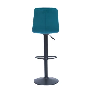 site officiel Tabourets De Bar Design Réglables Velours Gaufré Bleu Pétrole (lot De 2) ESCAPE 18