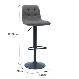 site officiel Tabourets De Bar Design Réglables Velours Gaufré Bleu Pétrole (lot De 2) ESCAPE 22