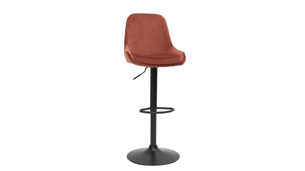 Tabourets De Bar Design Réglables Velours Rouge Tomette (lot De 2) HOLO 4