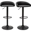 Tabourets De Bar Design Relevables Noirs (lot De 2) REYNOLD 25