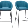 Tabourets De Bar Design Tissu Bleu Canard 65 Cm (lot De 2) SHERU marque pas cher en ligne 25