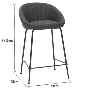 prix le plus bas Tabourets De Bar Design Tissu Gris Foncé 65 Cm (lot De 2) SHERU 22