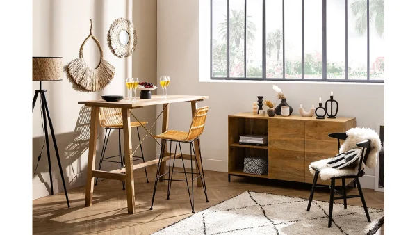 luxe soldes Tabourets De Bar En Rotin (lot De 2) MALACCA 8