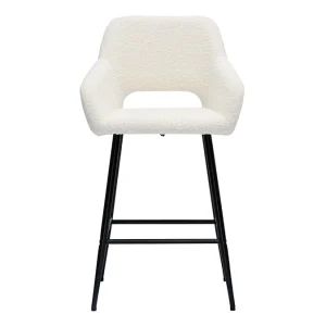 boutique Tabourets De Bar En Tissu Effet Laine Bouclée Et Métal H65 Cm (lot De 2) LAURETTE 12