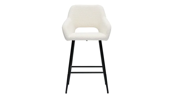 boutique Tabourets De Bar En Tissu Effet Laine Bouclée Et Métal H65 Cm (lot De 2) LAURETTE 3