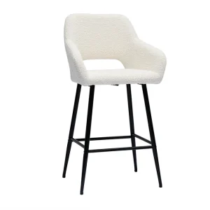 boutique Tabourets De Bar En Tissu Effet Laine Bouclée Et Métal H65 Cm (lot De 2) LAURETTE 14