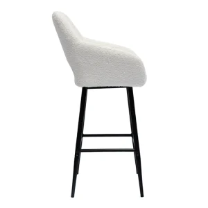 boutique Tabourets De Bar En Tissu Effet Laine Bouclée Et Métal H65 Cm (lot De 2) LAURETTE 16