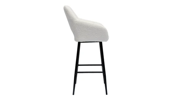 boutique Tabourets De Bar En Tissu Effet Laine Bouclée Et Métal H65 Cm (lot De 2) LAURETTE 5