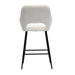boutique Tabourets De Bar En Tissu Effet Laine Bouclée Et Métal H65 Cm (lot De 2) LAURETTE 18
