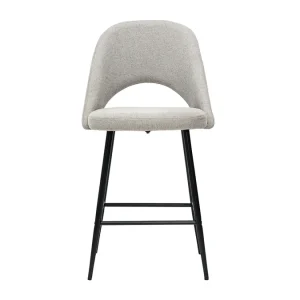 Authentic Original licence Tabourets De Bar En Tissu Effet Velours Texturé Gris H65 Cm (lot De 2) COSETTE 11