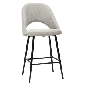 Authentic Original licence Tabourets De Bar En Tissu Effet Velours Texturé Gris H65 Cm (lot De 2) COSETTE 13