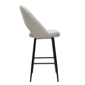 Authentic Original licence Tabourets De Bar En Tissu Effet Velours Texturé Gris H65 Cm (lot De 2) COSETTE 15