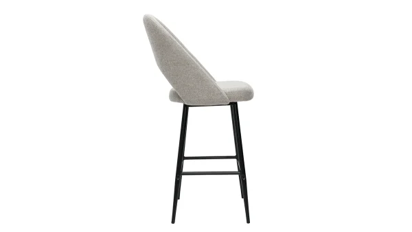 Authentic Original licence Tabourets De Bar En Tissu Effet Velours Texturé Gris H65 Cm (lot De 2) COSETTE 5