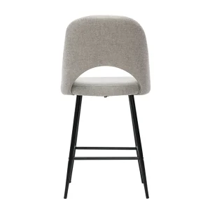 Authentic Original licence Tabourets De Bar En Tissu Effet Velours Texturé Gris H65 Cm (lot De 2) COSETTE 17