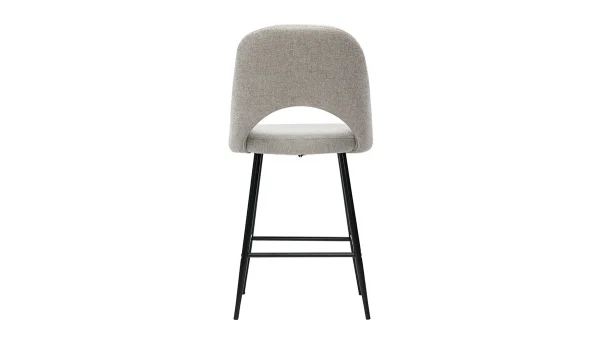Authentic Original licence Tabourets De Bar En Tissu Effet Velours Texturé Gris H65 Cm (lot De 2) COSETTE 6