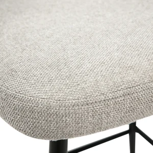 Authentic Original licence Tabourets De Bar En Tissu Effet Velours Texturé Gris H65 Cm (lot De 2) COSETTE 19