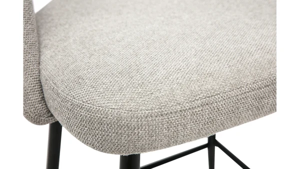 Authentic Original licence Tabourets De Bar En Tissu Effet Velours Texturé Gris H65 Cm (lot De 2) COSETTE 7