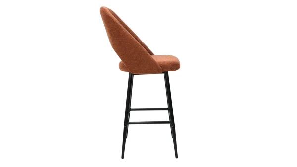 livraison la plus rapide Tabourets De Bar En Tissu Effet Velours Texturé Terre Brûlée H65 Cm (lot De 2) COSETTE 5