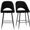 Tabourets De Bar En Velours Noir Et Métal H65 Cm (lot De 2) COSETTE dernière tendance 26