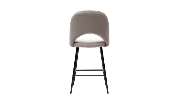 Tabourets De Bar En Velours Taupe Et Métal H65 Cm (lot De 2) COSETTE 6