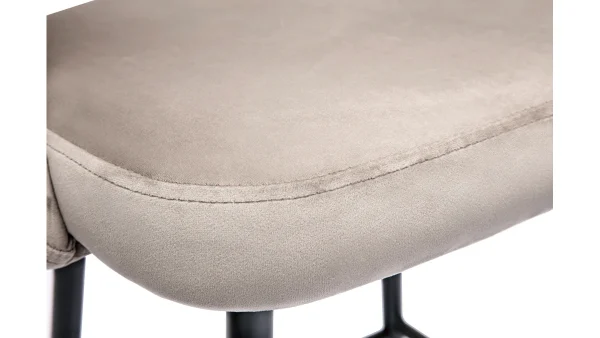 Tabourets De Bar En Velours Taupe Et Métal H65 Cm (lot De 2) COSETTE 7