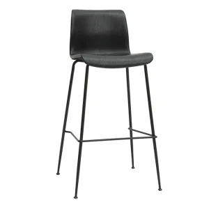 acheter en ligne Tabourets De Bar Fixes Noirs Aspect Vieilli Et Métal Noir H75 (lot De 2) HAROLD 13