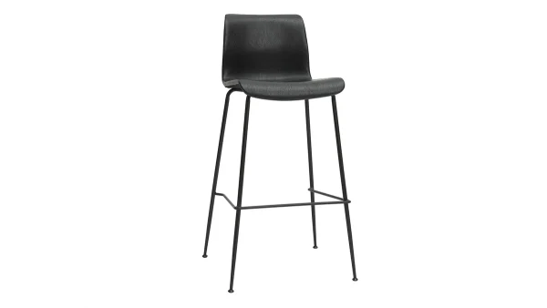 acheter en ligne Tabourets De Bar Fixes Noirs Aspect Vieilli Et Métal Noir H75 (lot De 2) HAROLD 4