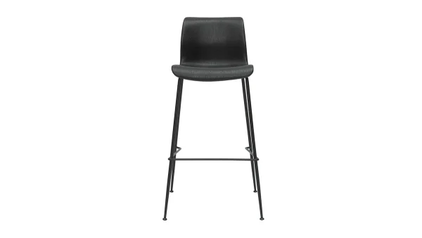 acheter en ligne Tabourets De Bar Fixes Noirs Aspect Vieilli Et Métal Noir H75 (lot De 2) HAROLD 3