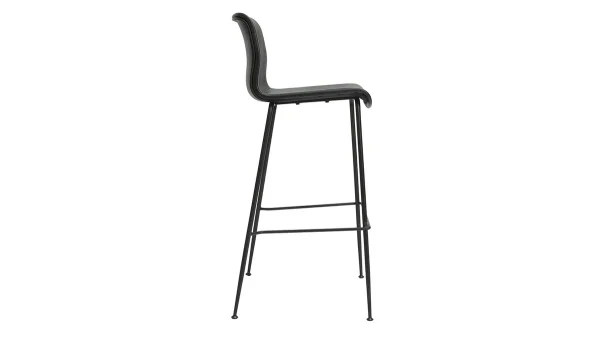 acheter en ligne Tabourets De Bar Fixes Noirs Aspect Vieilli Et Métal Noir H75 (lot De 2) HAROLD 5