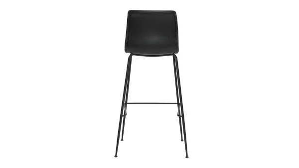 acheter en ligne Tabourets De Bar Fixes Noirs Aspect Vieilli Et Métal Noir H75 (lot De 2) HAROLD 6
