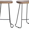 Retour gratuit en magasin. Tabourets De Bar Manguier Massif Et Métal 65 Cm (lot De 2) RUNKO 25