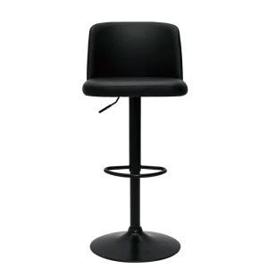 Livraison Standard/Rapide Tabourets De Bar Réglables En Polyuréthane Noir Et Métal Noir (lot De 2) MONTI 11