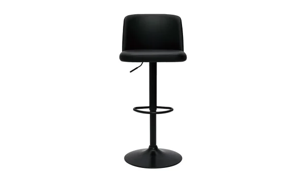 Livraison Standard/Rapide Tabourets De Bar Réglables En Polyuréthane Noir Et Métal Noir (lot De 2) MONTI 3