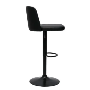 Livraison Standard/Rapide Tabourets De Bar Réglables En Polyuréthane Noir Et Métal Noir (lot De 2) MONTI 15