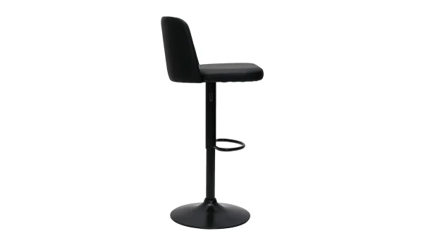 Livraison Standard/Rapide Tabourets De Bar Réglables En Polyuréthane Noir Et Métal Noir (lot De 2) MONTI 5