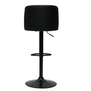 Livraison Standard/Rapide Tabourets De Bar Réglables En Polyuréthane Noir Et Métal Noir (lot De 2) MONTI 17