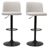 Tabourets De Bar Réglables En Tissu Effet Velours Texturé Beige Et Métal Noir (lot De 2) MONTI en france 28
