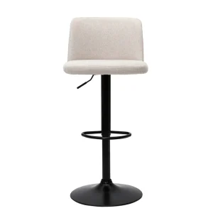 Tabourets De Bar Réglables En Tissu Effet Velours Texturé Beige Et Métal Noir (lot De 2) MONTI en france 12