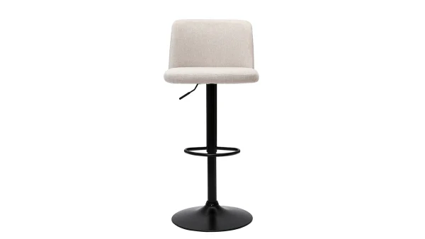 Tabourets De Bar Réglables En Tissu Effet Velours Texturé Beige Et Métal Noir (lot De 2) MONTI en france 3