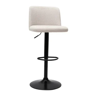 Tabourets De Bar Réglables En Tissu Effet Velours Texturé Beige Et Métal Noir (lot De 2) MONTI en france 14